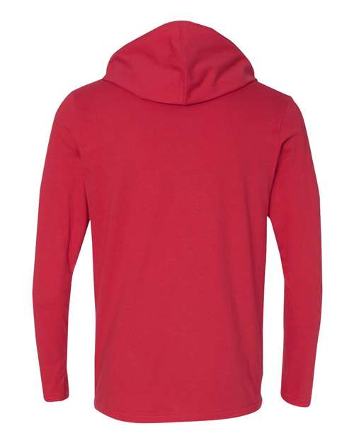 Anvil 987AN Adult Lightweight Long-Sleeve Hooded T-Shirt #color_RED/ DARK GREY