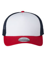 Imperial 1287 North Country Trucker Cap #color_White/ Red/ Dark Navy