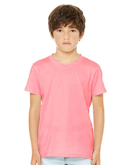Bella + Canvas 3001Y Youth Jersey T-Shirt #color_NEON PINK