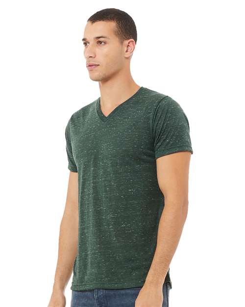 Bella + Canvas 3005 Unisex Jersey Short-Sleeve V-Neck T-Shirt #color_FOREST MARBLE
