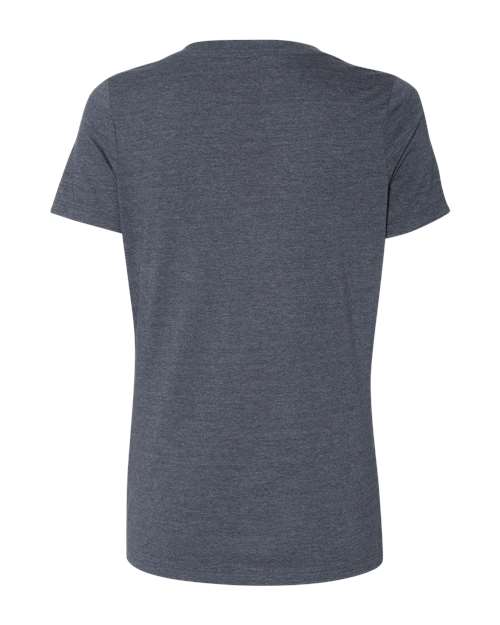 Bella + Canvas 6405 Ladies' Relaxed Jersey V-Neck T-Shirt #color_HEATHER NAVY