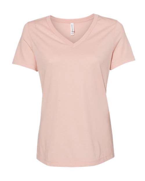 Bella + Canvas 6405 Ladies' Relaxed Jersey V-Neck T-Shirt #color_HEATHER PEACH