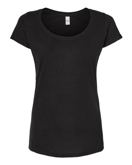 Tultex 243 Women's Poly-Rich Scoop Neck T-Shirt #color_Black