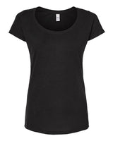 Tultex 243 Women's Poly-Rich Scoop Neck T-Shirt #color_Black