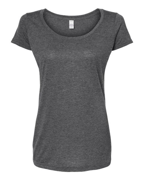 Tultex 243 Women's Poly-Rich Scoop Neck T-Shirt #color_Heather Charcoal
