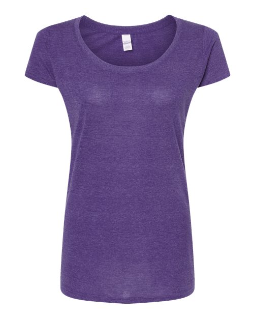 Tultex 243 Women's Poly-Rich Scoop Neck T-Shirt #color_Heather Purple