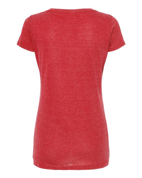Tultex 243 Women's Poly-Rich Scoop Neck T-Shirt #color_Heather Red
