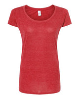 Tultex 243 Women's Poly-Rich Scoop Neck T-Shirt #color_Heather Red