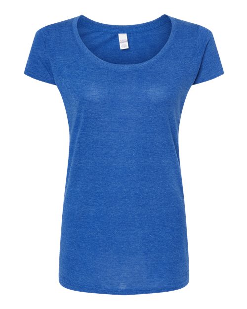 Tultex 243 Women's Poly-Rich Scoop Neck T-Shirt #color_Heather Royal