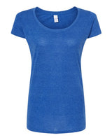 Tultex 243 Women's Poly-Rich Scoop Neck T-Shirt #color_Heather Royal
