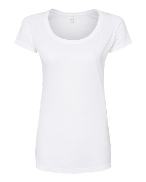 Tultex 243 Women's Poly-Rich Scoop Neck T-Shirt #color_White