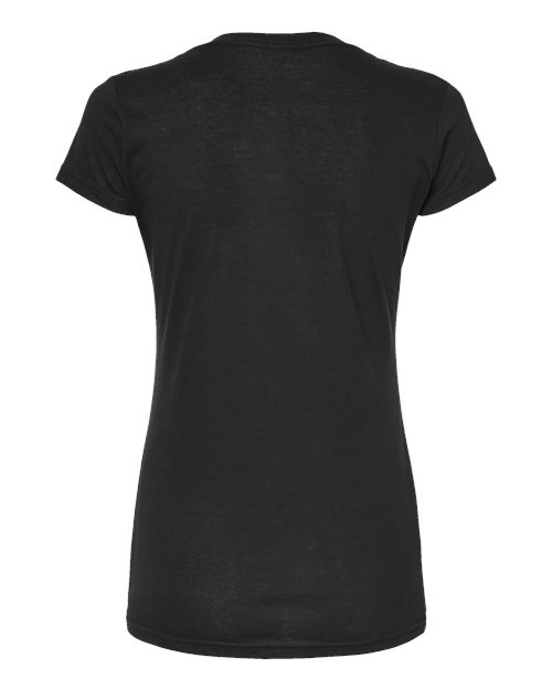 Tultex 244 Women's Poly-Rich V-Neck T-Shirt #color_Black