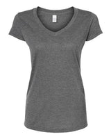 Tultex 244 Women's Poly-Rich V-Neck T-Shirt #color_Heather Charcoal