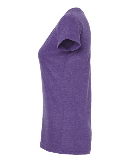 Tultex 244 Women's Poly-Rich V-Neck T-Shirt #color_Heather Purple