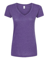 Tultex 244 Women's Poly-Rich V-Neck T-Shirt #color_Heather Purple