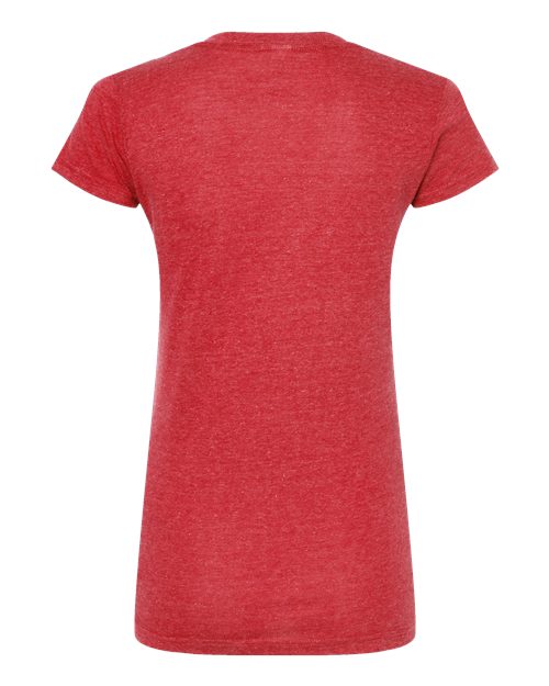 Tultex 244 Women's Poly-Rich V-Neck T-Shirt #color_Heather Red