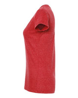 Tultex 244 Women's Poly-Rich V-Neck T-Shirt #color_Heather Red