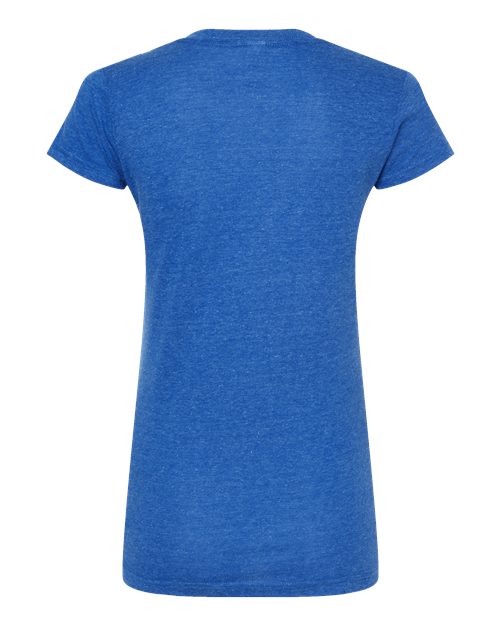 Tultex 244 Women's Poly-Rich V-Neck T-Shirt #color_Heather Royal