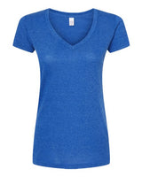 Tultex 244 Women's Poly-Rich V-Neck T-Shirt #color_Heather Royal