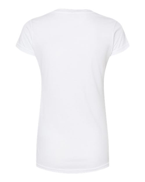 Tultex 244 Women's Poly-Rich V-Neck T-Shirt #color_White