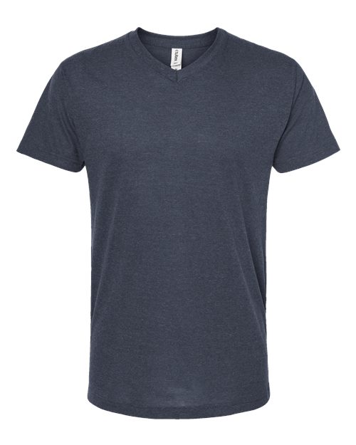 Tultex 207 Poly-Rich V-Neck T-Shirt #color_Heather Navy