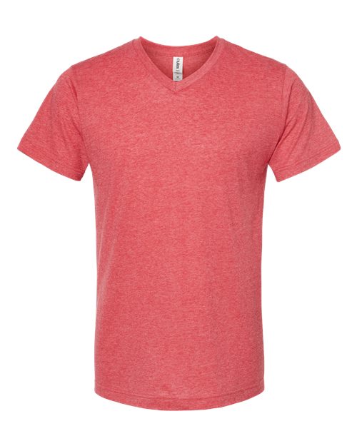 Tultex 207 Poly-Rich V-Neck T-Shirt #color_Heather Red