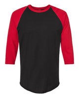 Tultex 245 Fine Jersey Raglan T-Shirt #color_Black/ Red