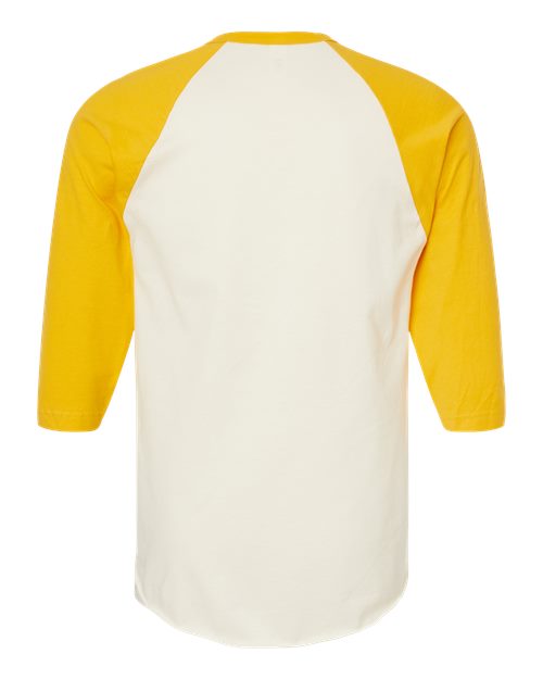 Tultex 245 Fine Jersey Raglan T-Shirt #color_Vintage White/ Mellow Yellow