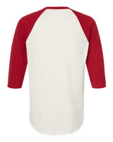 Tultex 245 Fine Jersey Raglan T-Shirt #color_Vintage White/ Rio Red