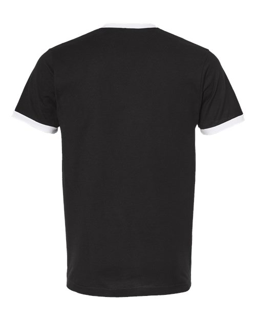 Tultex 246 Fine Jersey Ringer T-Shirt #color_Black/ White