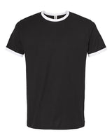Tultex 246 Fine Jersey Ringer T-Shirt #color_Black/ White