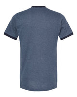 Tultex 246 Fine Jersey Ringer T-Shirt #color_Heather Denim/ Navy