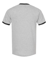 Tultex 246 Fine Jersey Ringer T-Shirt #color_Heather Grey/ Black