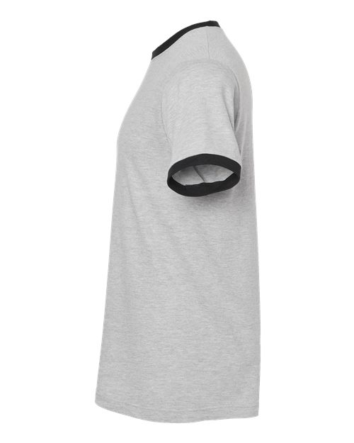 Tultex 246 Fine Jersey Ringer T-Shirt #color_Heather Grey/ Black