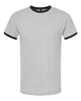 Tultex 246 Fine Jersey Ringer T-Shirt #color_Heather Grey/ Black