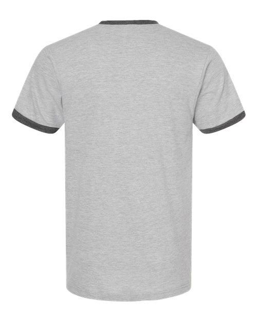 Tultex 246 Fine Jersey Ringer T-Shirt #color_Heather Grey/ Heather Charcoal