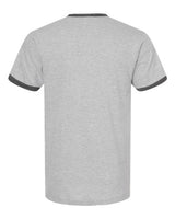Tultex 246 Fine Jersey Ringer T-Shirt #color_Heather Grey/ Heather Charcoal