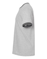 Tultex 246 Fine Jersey Ringer T-Shirt #color_Heather Grey/ Heather Charcoal