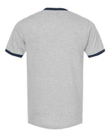 Tultex 246 Fine Jersey Ringer T-Shirt #color_Heather Grey/ Navy