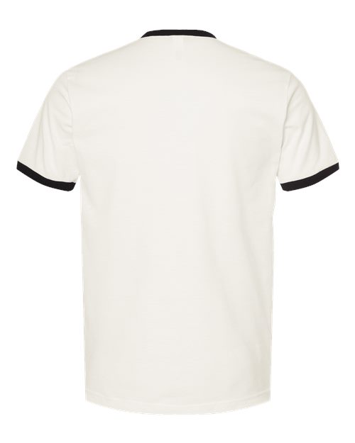 Tultex 246 Fine Jersey Ringer T-Shirt #color_Vintage White/ Black