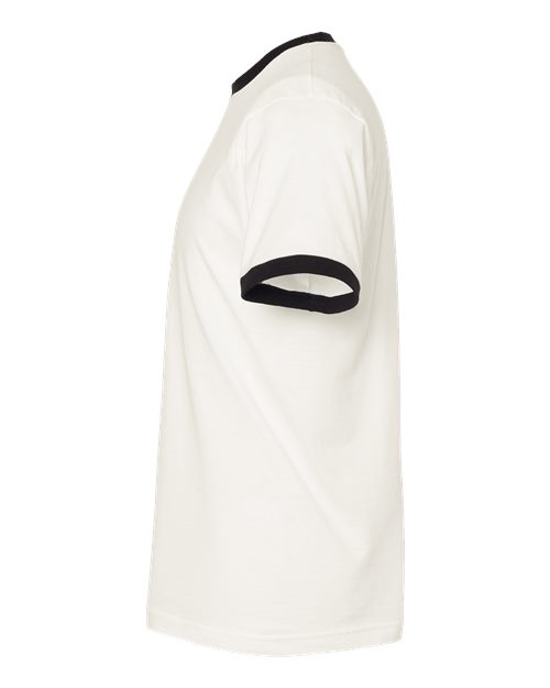 Tultex 246 Fine Jersey Ringer T-Shirt #color_Vintage White/ Black