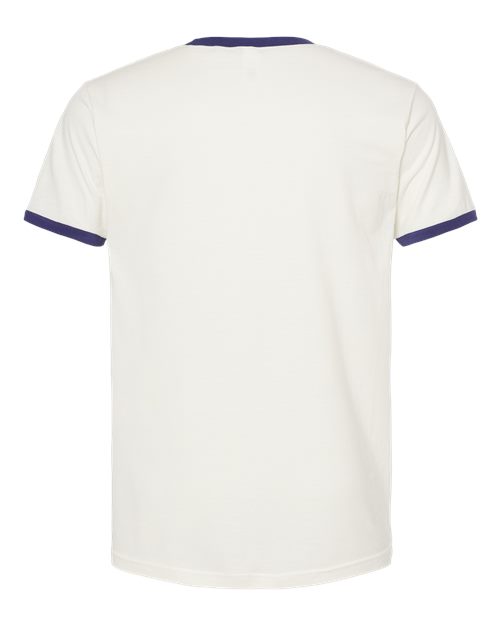 Tultex 246 Fine Jersey Ringer T-Shirt #color_Vintage White/ Inked India