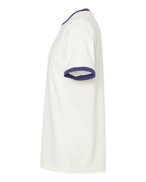 Tultex 246 Fine Jersey Ringer T-Shirt #color_Vintage White/ Inked India