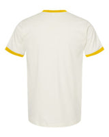 Tultex 246 Fine Jersey Ringer T-Shirt #color_Vintage White/ Mellow Yellow