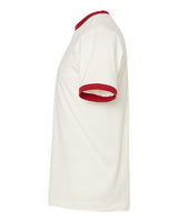 Tultex 246 Fine Jersey Ringer T-Shirt #color_Vintage White/ Rio Red