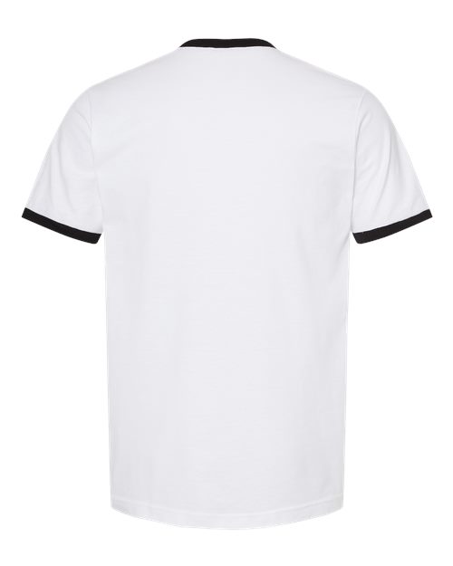 Tultex 246 Fine Jersey Ringer T-Shirt #color_White/ Black