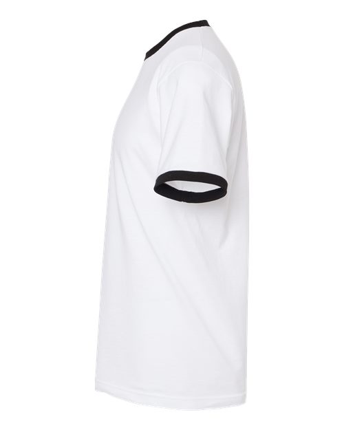 Tultex 246 Fine Jersey Ringer T-Shirt #color_White/ Black