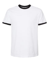 Tultex 246 Fine Jersey Ringer T-Shirt #color_White/ Black