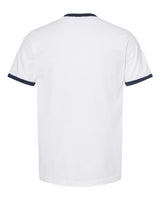 Tultex 246 Fine Jersey Ringer T-Shirt #color_White/ Navy