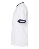 Tultex 246 Fine Jersey Ringer T-Shirt #color_White/ Navy